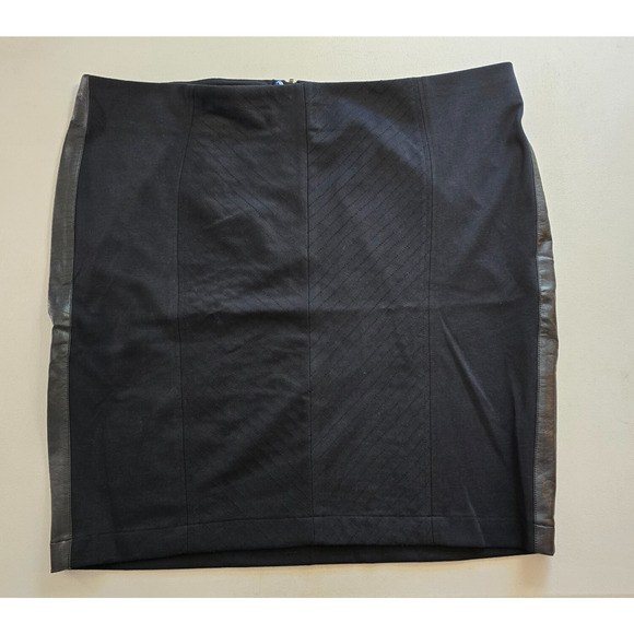 Lane Bryant Pencil Skirt Women's 24 Black Bodycon Knee Button Zip Close Stretch - Picture 1 of 14